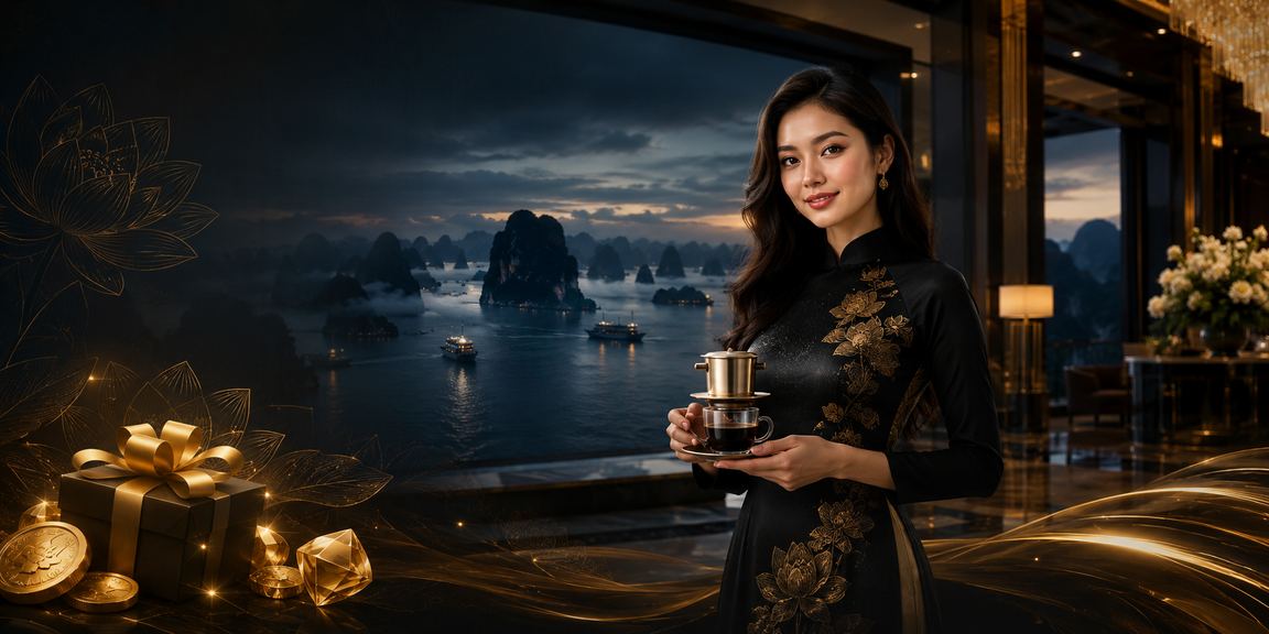 Người dùng Hạ Long trải nghiệm VIP và uống cà phê trong khi dùng g35 trên di động
